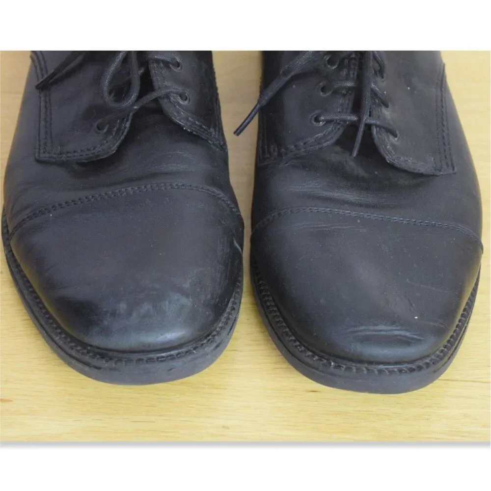 Dockers Mens Size 12 M 090-2214 Captoe Oxford Black Leather Lace Up Dress Shoes